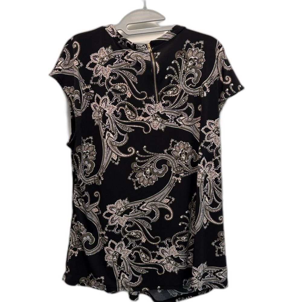 Liz Claiborne Cap Sleeve Tunic Size XXL Black & White EUC - Picture 5 of 9